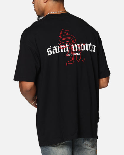 Saint Morta Heritage Boxy T-Shirt Black/Red