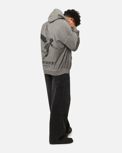 Saint Morta Nothing Is Forever Boxy Hoodie Washed Charcoal