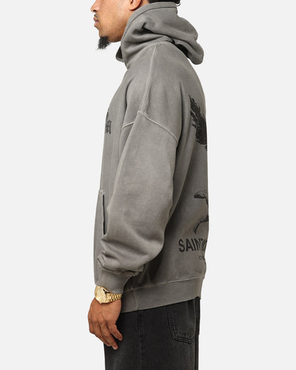 Saint Morta Nothing Is Forever Boxy Hoodie Washed Charcoal
