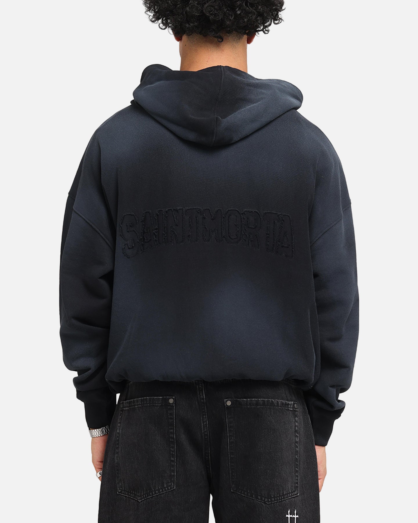 Saint Morta Manticore Boxy Hoodie Sunfade Black | Culture