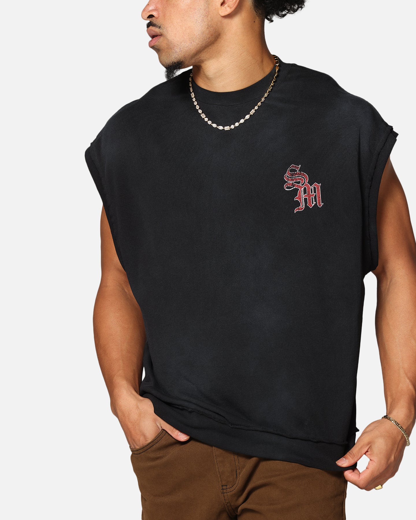 Saint Morta Hardcore Cut Off T-Shirt Sunfade Grey | Culture Kings US