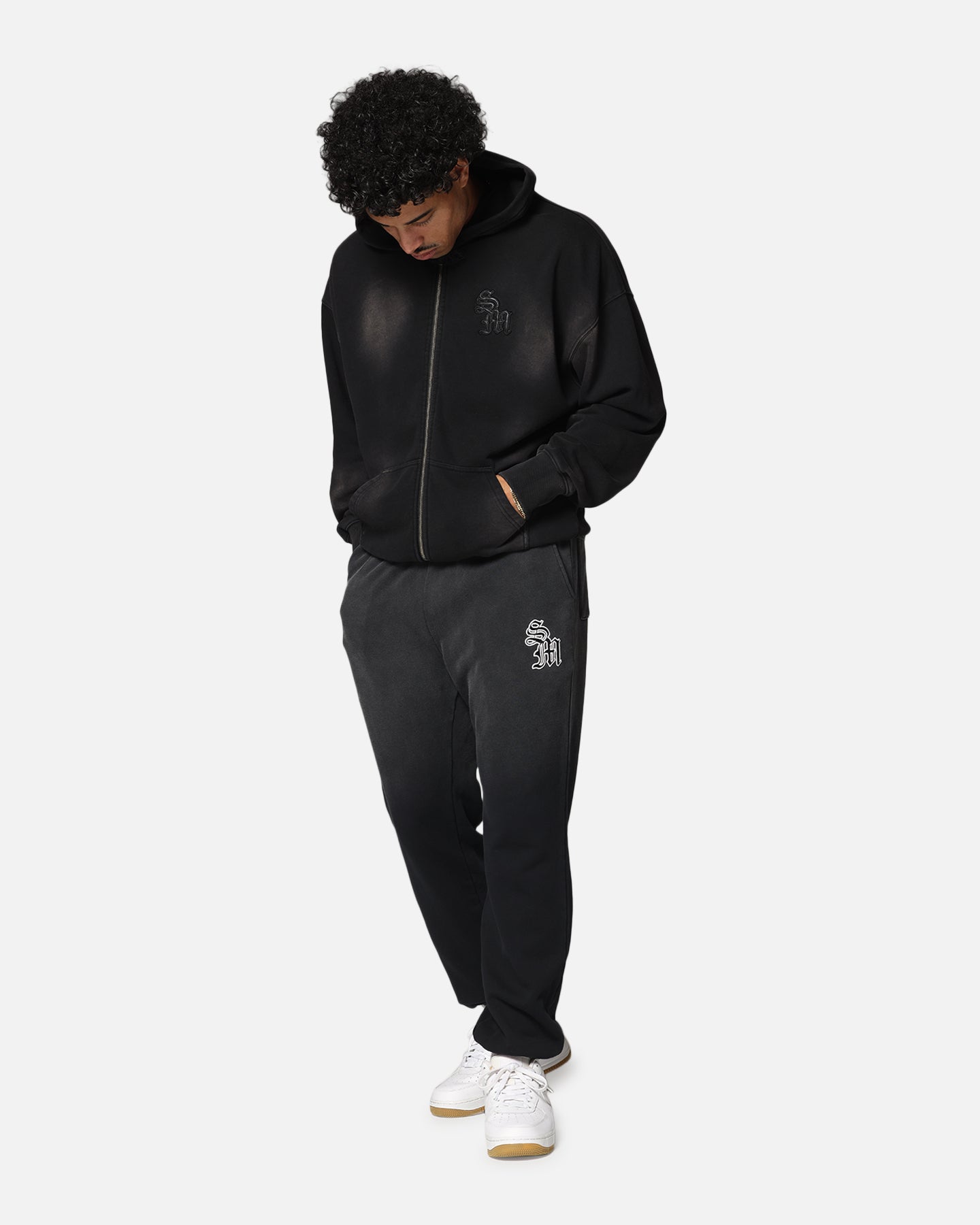 Saint Morta Gothic Zip Hoodie Sunfade Black | Culture Kings US