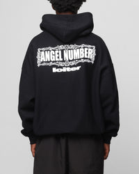 Loiter Angel Number Hoodie Black