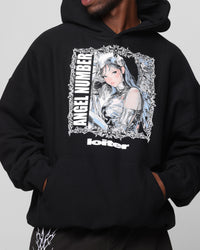 Loiter Angel Number Hoodie Black