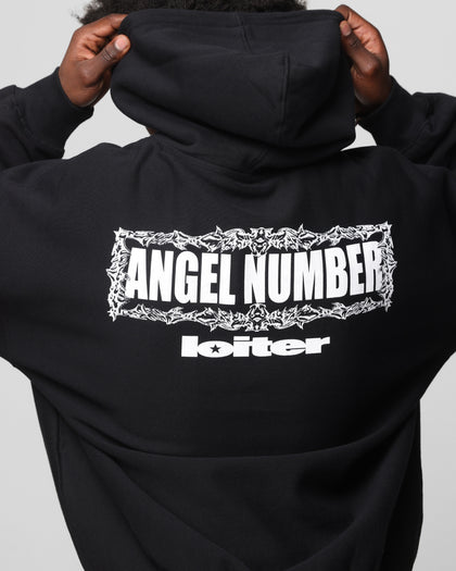 Loiter Angel Number Hoodie Black