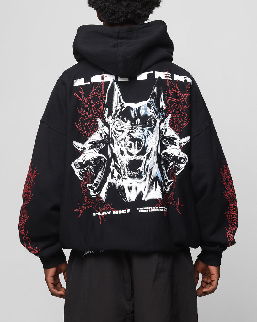 リリー様DOG GRAPHIC VINTAGE OVERSIZE HOODIE Loiter Chrome Dogs Vintage Hoodie Black | Culture Kings US