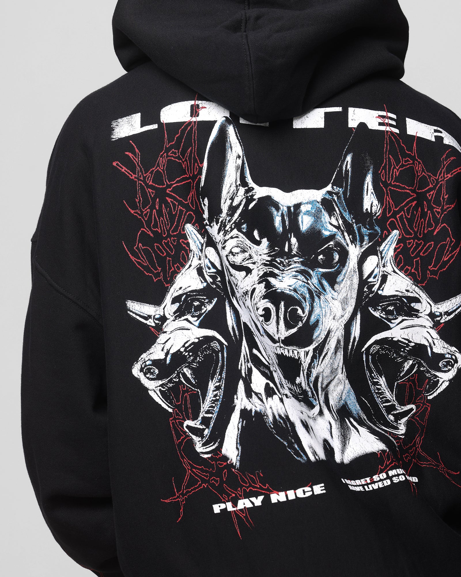 Loiter Chrome Dogs Vintage Hoodie Black | Culture Kings US