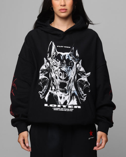 Loiter Chrome Dogs Vintage Hoodie Black
