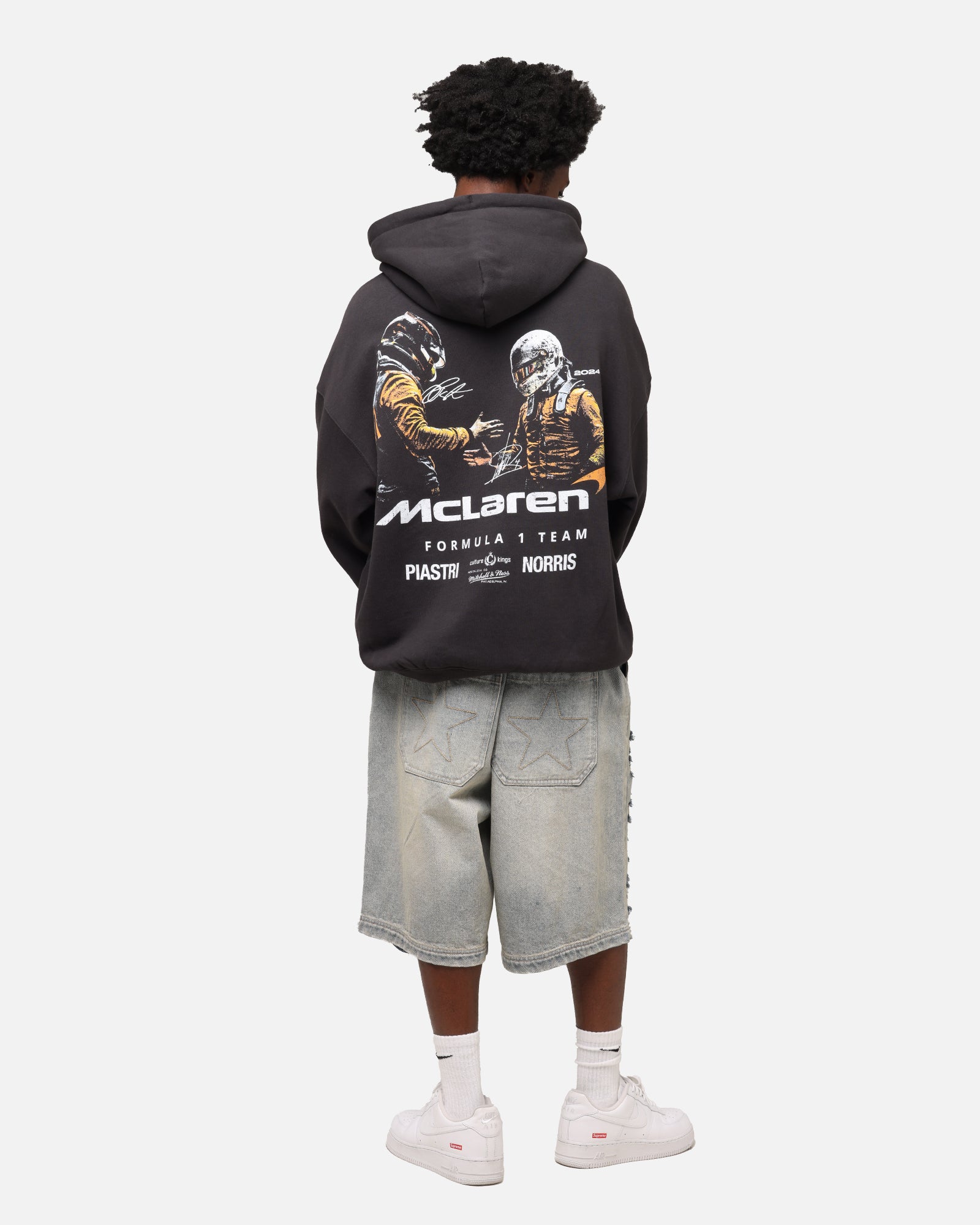 Mitchell & Ness X Mclaren Teammates Hoodie Faded Black | Culture