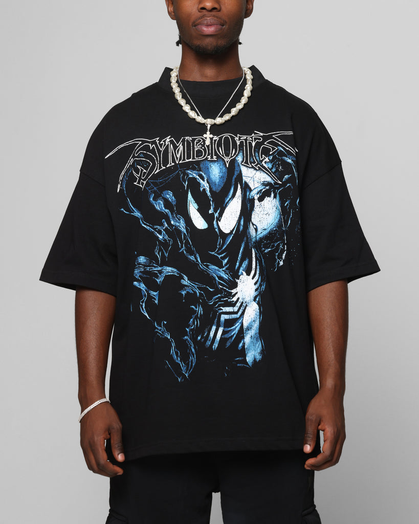 Loiter Marvel Spider-Man Symbiote Mock Neck T-Shirt Black