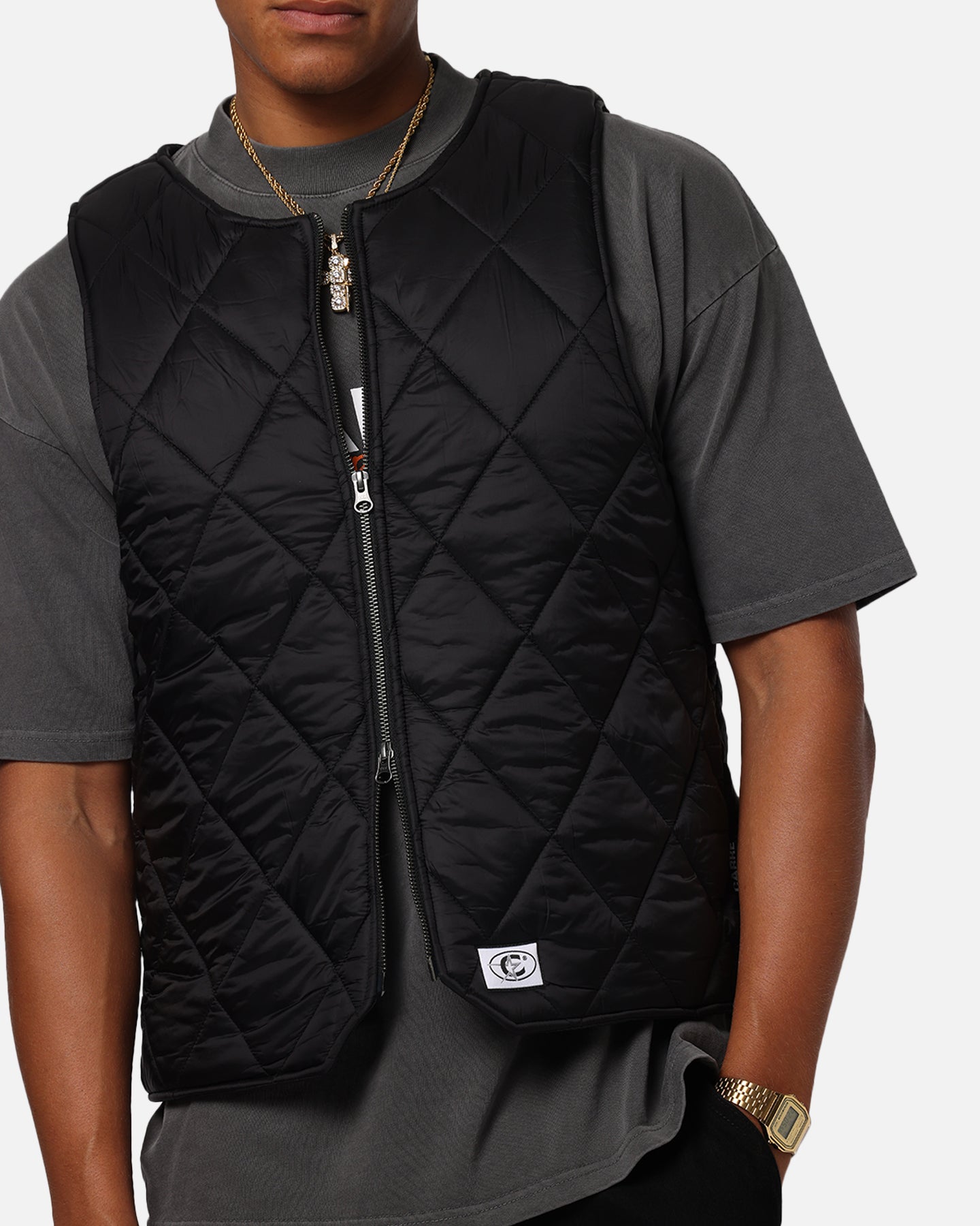 Carre Quilted Vest Black | Culture Kings US