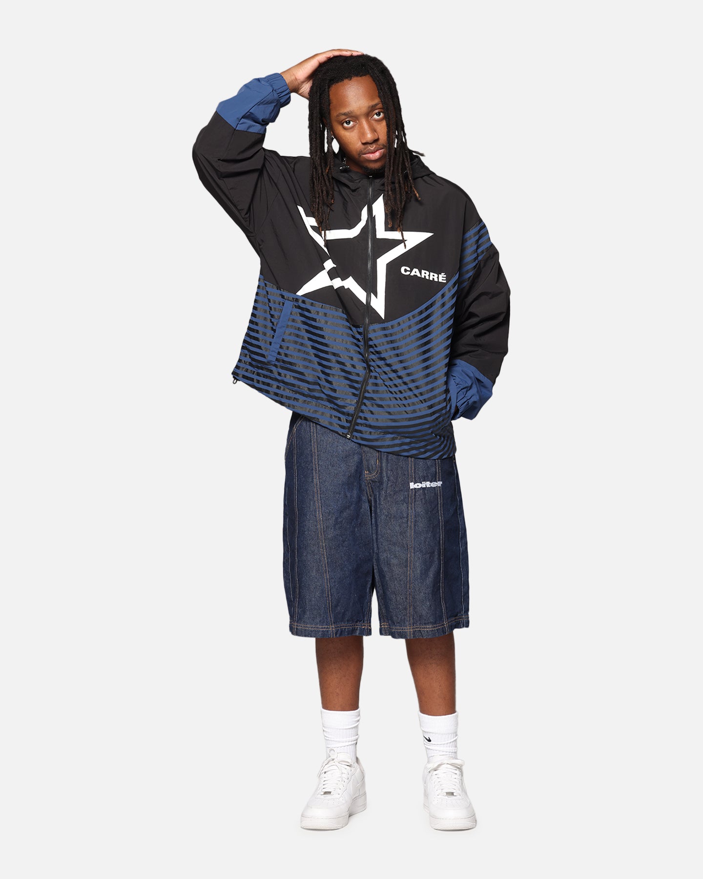 Carre Star Shooter Windbreaker Jacket Black/Blue | Culture Kings US