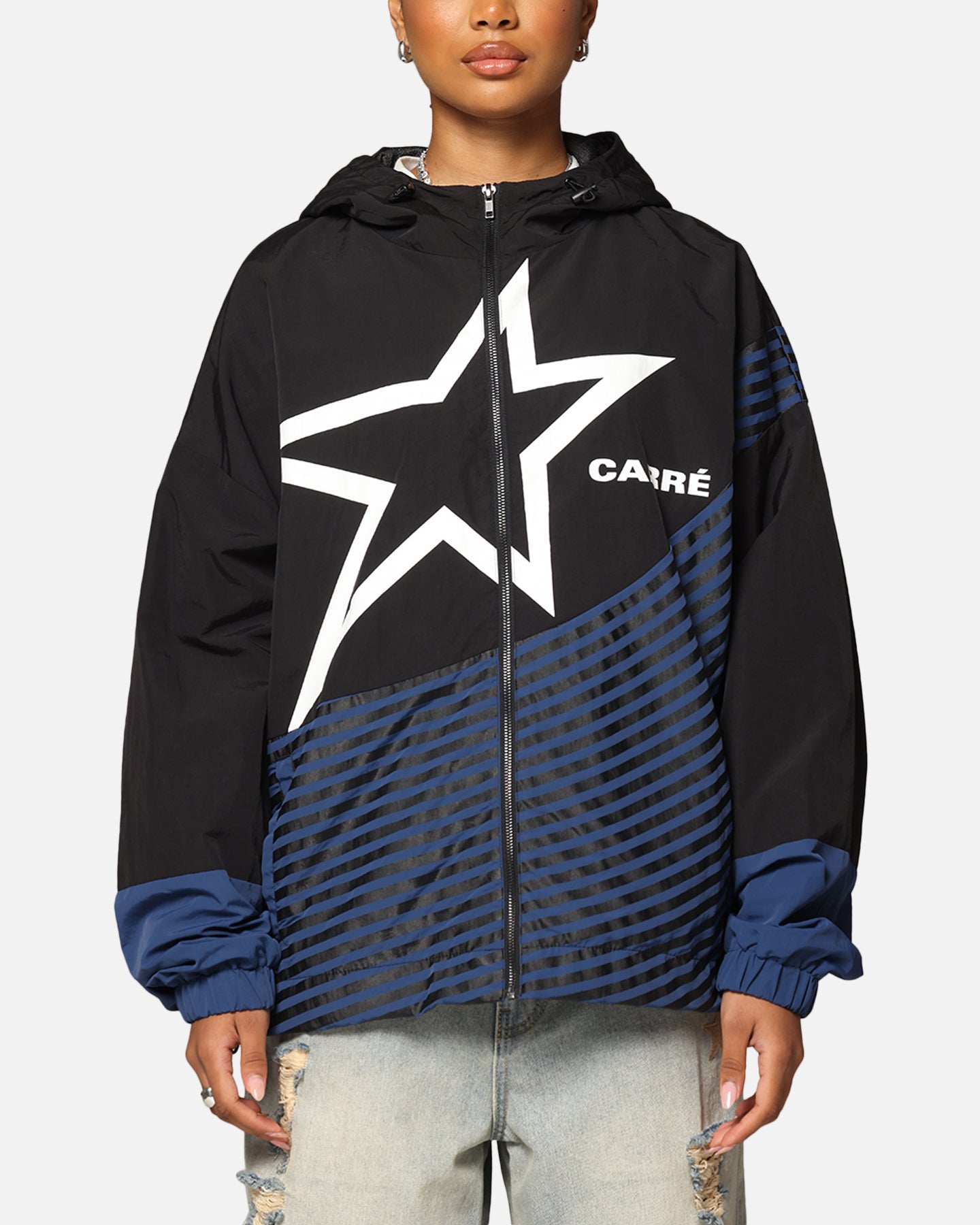 Carre Star Shooter Windbreaker Jacket Black/Blue | Culture Kings US