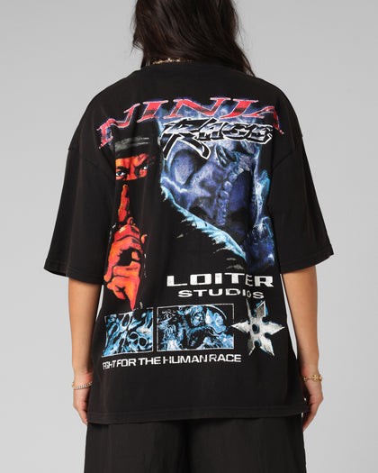 Loiter Ninja Vintage T-Shirt Vintage Black