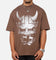 The Anti Order Oni Mask Mock Neck T-Shirt Brown