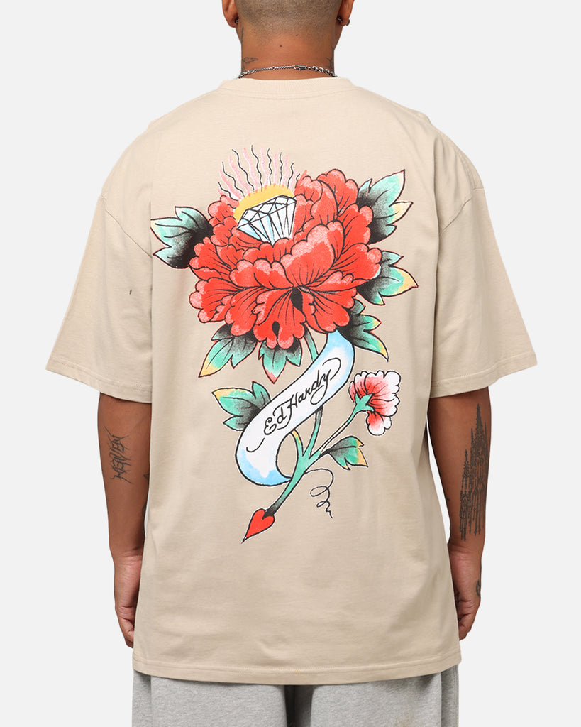 Ed Hardy Flourish Script T-Shirt Stone | Culture Kings US