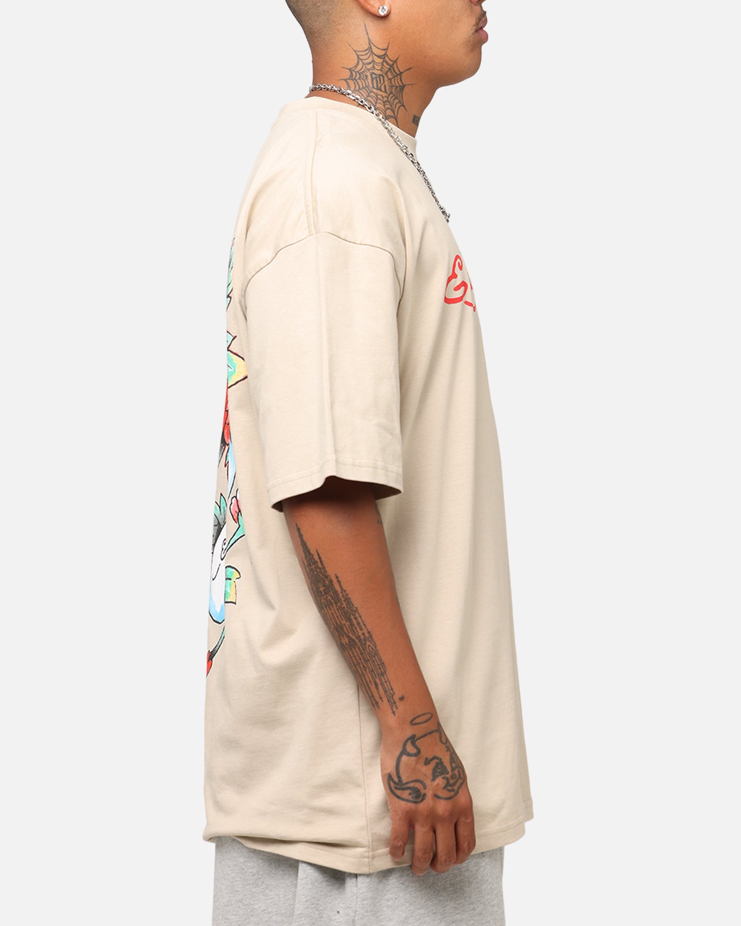 Ed Hardy Flourish Script T-Shirt Stone | Culture Kings US