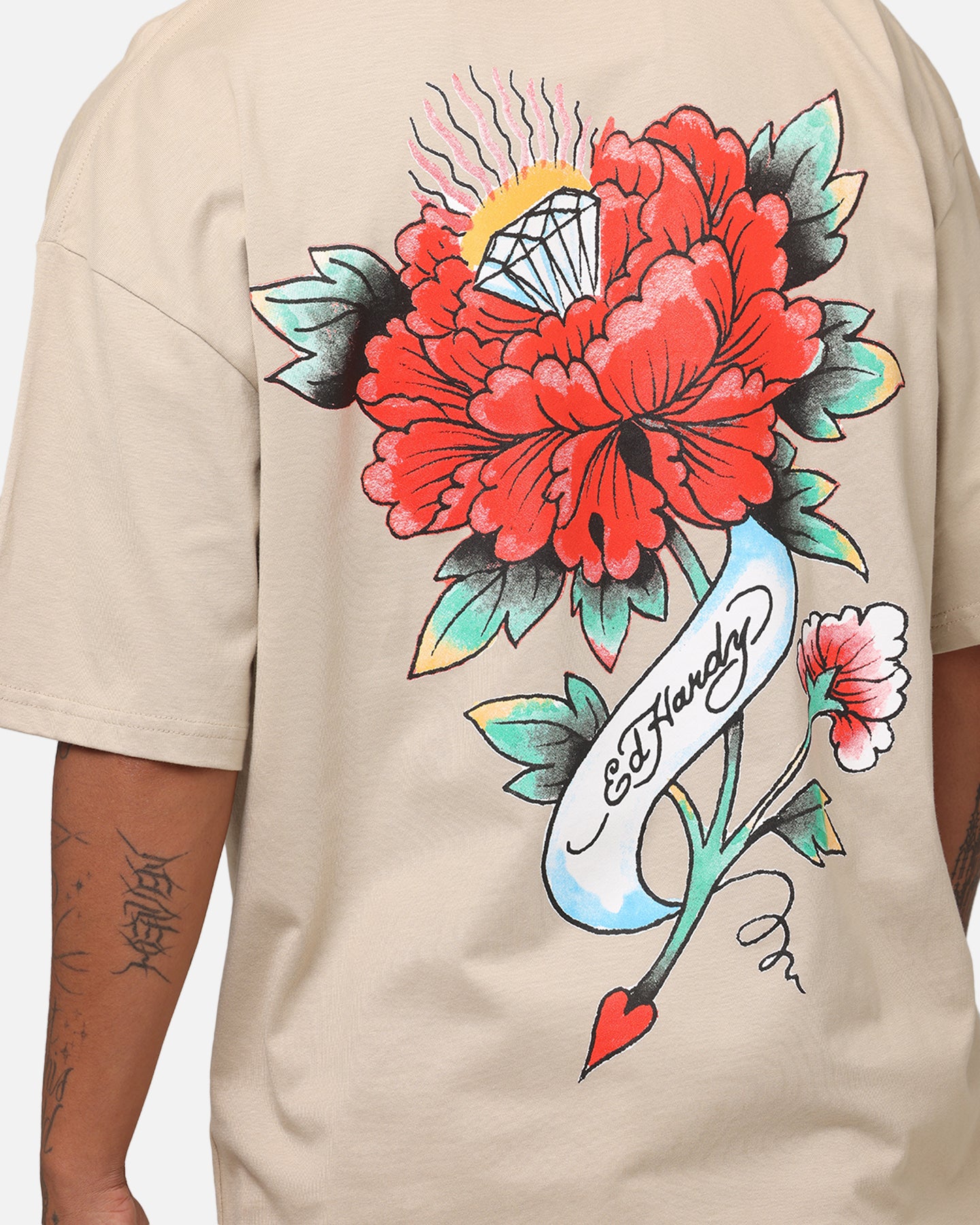 Ed Hardy Flourish Script T-Shirt Stone | Culture Kings US