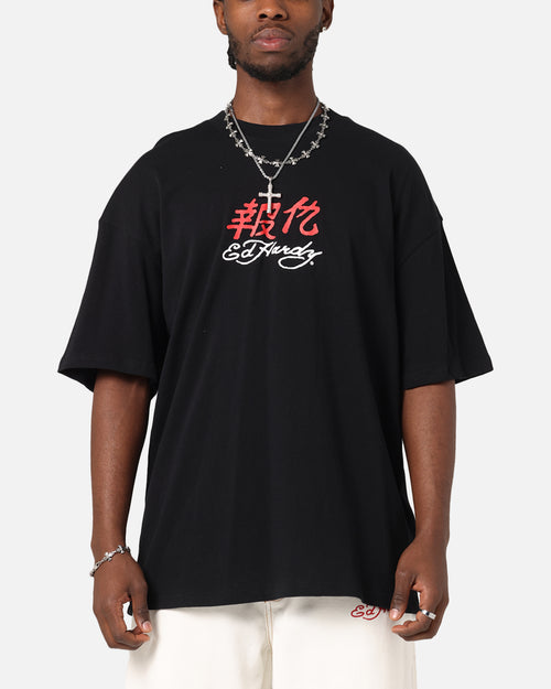 Ed Hardy Panther Ray T-Shirt Black