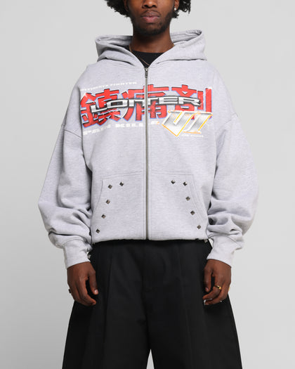 Loiter Fighter Zip Hoodie Grey