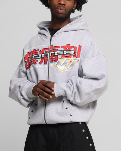 Loiter Fighter Zip Hoodie Grey