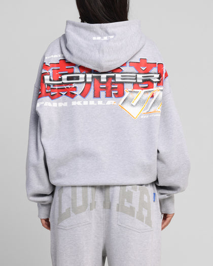 Loiter Fighter Zip Hoodie Grey