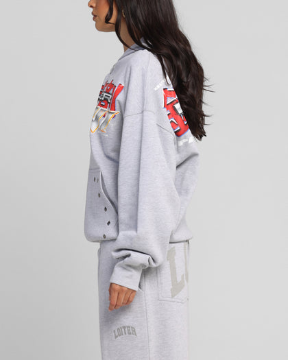 Loiter Fighter Zip Hoodie Grey