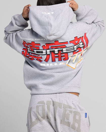 Loiter Fighter Zip Hoodie Grey
