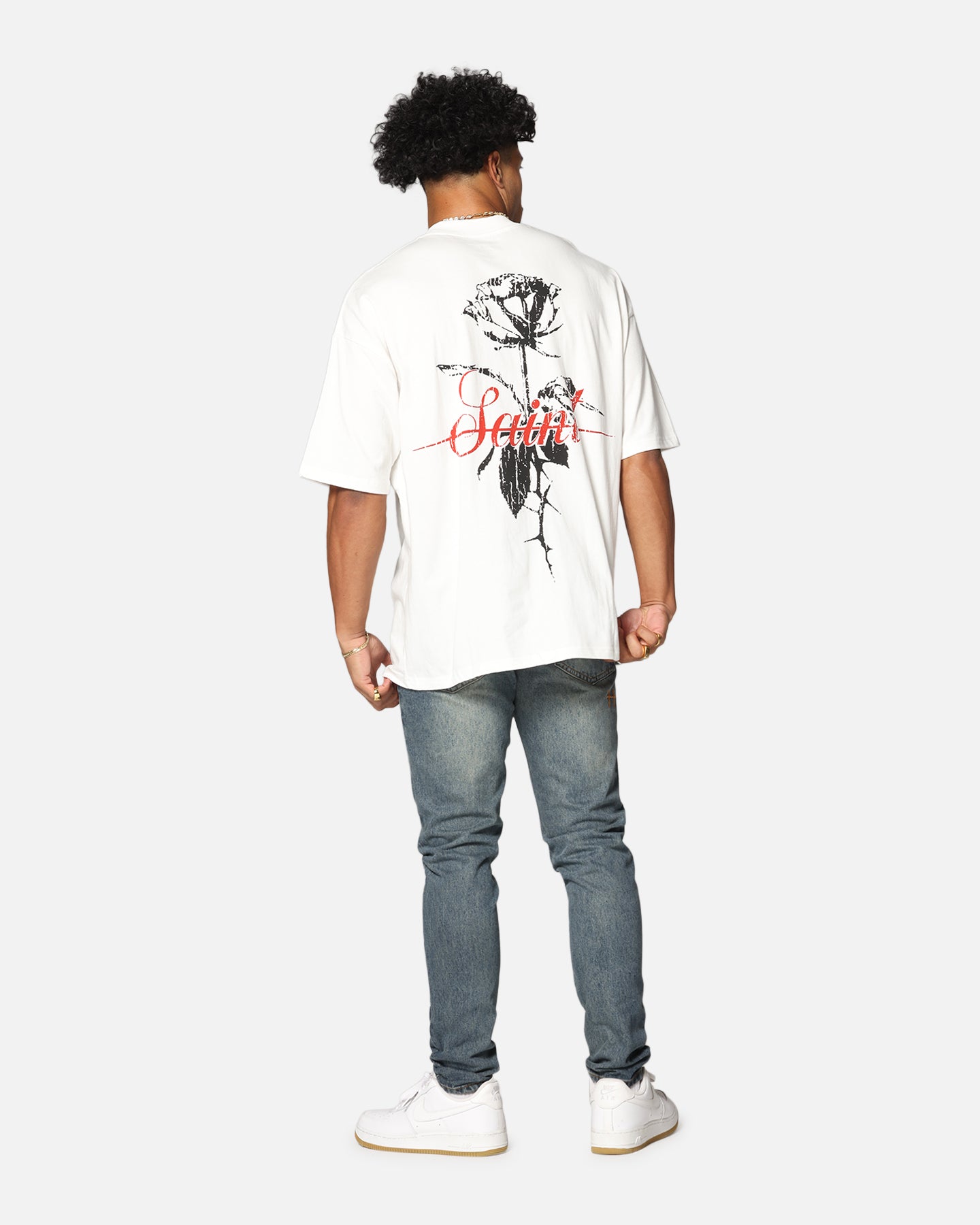 Saint Morta St Valentine Mock Neck T-Shirt Off White | Culture