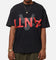 The Anti Order Echo Spray Drop Shoulder T-Shirt Black Acidwash