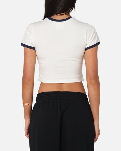 Majestic Athletic Women's New York Yankees Crest Baby T-Shirt Vintage White