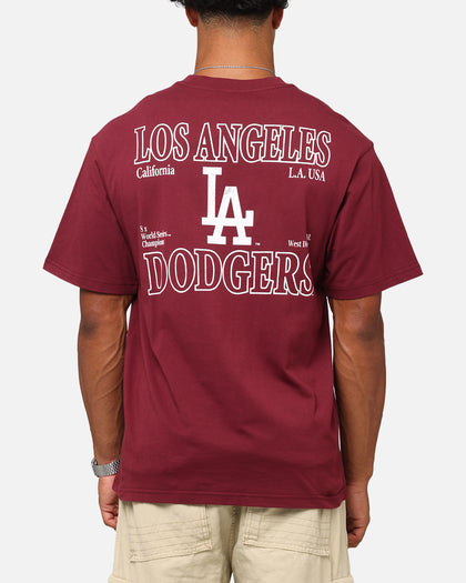 Majestic Athletic Los Angeles Dodgers Cassell Wordmark T-Shirt Maroon