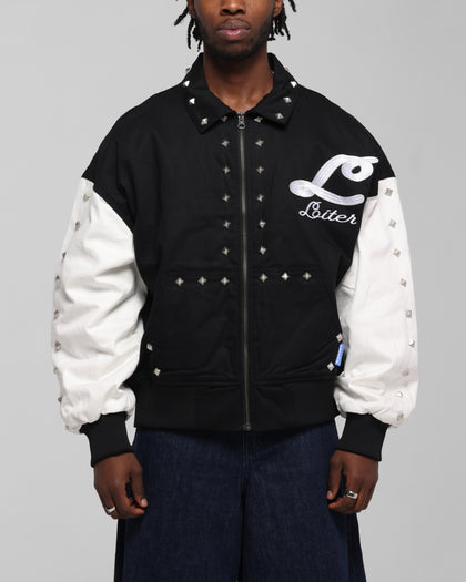 Loiter Frontier Varsity Jacket Black/Off White