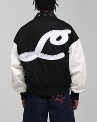 Loiter Frontier Varsity Jacket Black/Off White