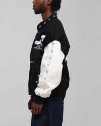 Loiter Frontier Varsity Jacket Black/Off White