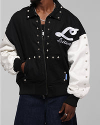 Loiter Frontier Varsity Jacket Black/Off White