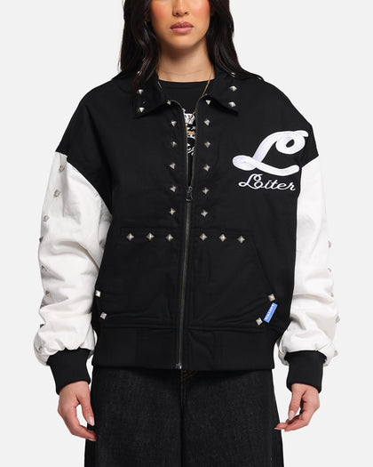 Loiter Frontier Varsity Jacket Black/Off White