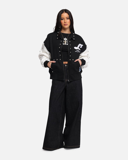 Loiter Frontier Varsity Jacket Black/Off White