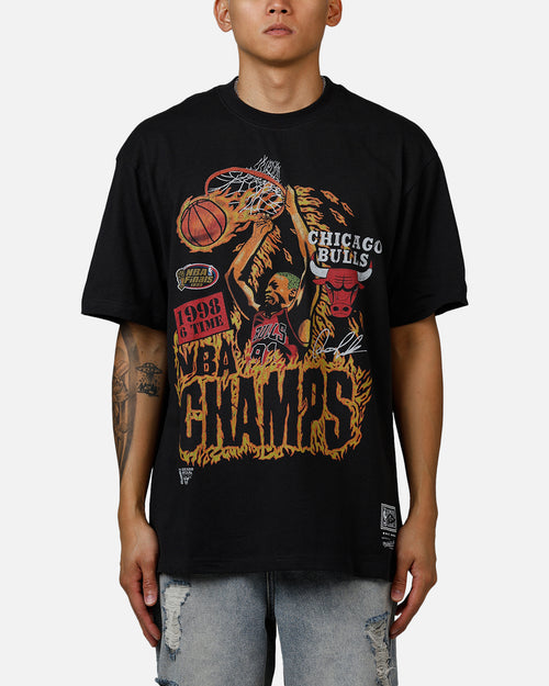 Mitchell & Ness Chicago Bulls On Fire T-Shirt Faded Black