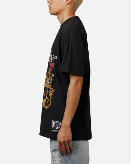 Mitchell & Ness Chicago Bulls On Fire T-Shirt Faded Black