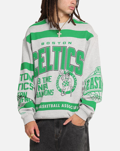 Mitchell & Ness Boston Celtics Letterform Crewneck Grey Marle/Official Team Color