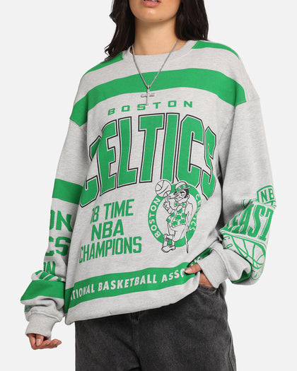 Mitchell & Ness Boston Celtics Letterform Crewneck Grey Marle/Official Team Color