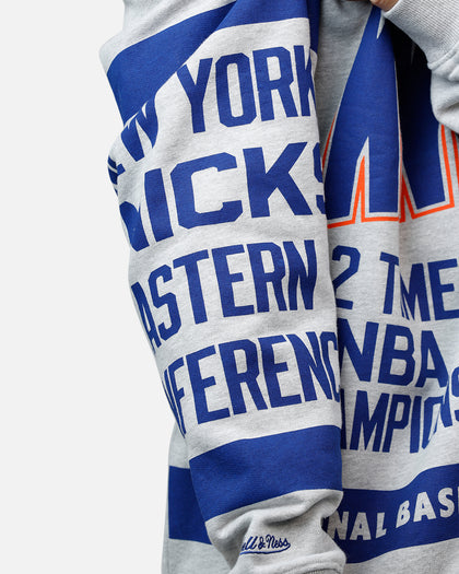 Mitchell & Ness New York Knicks Letterform Crewneck Grey Marle/Official Team Color