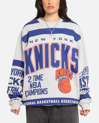 Mitchell & Ness New York Knicks Letterform Crewneck Grey Marle/Official Team Color