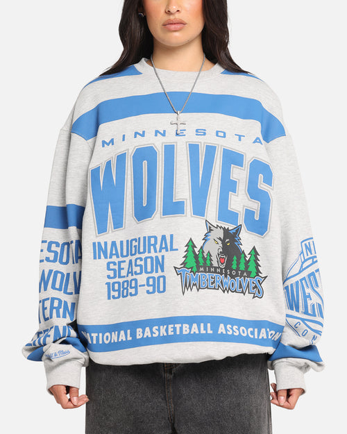 Mitchell & Ness Minnesota Timberwolves Letterform Crewneck Grey Marle/Official Team Color