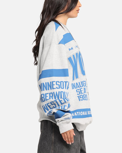 Mitchell & Ness Minnesota Timberwolves Letterform Crewneck Grey Marle/Official Team Color
