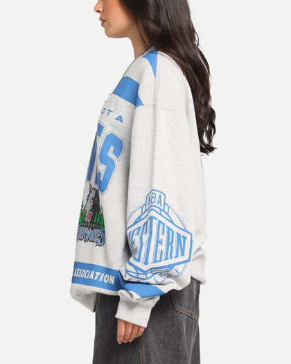 Mitchell & Ness Minnesota Timberwolves Letterform Crewneck Grey Marle/Official Team Color