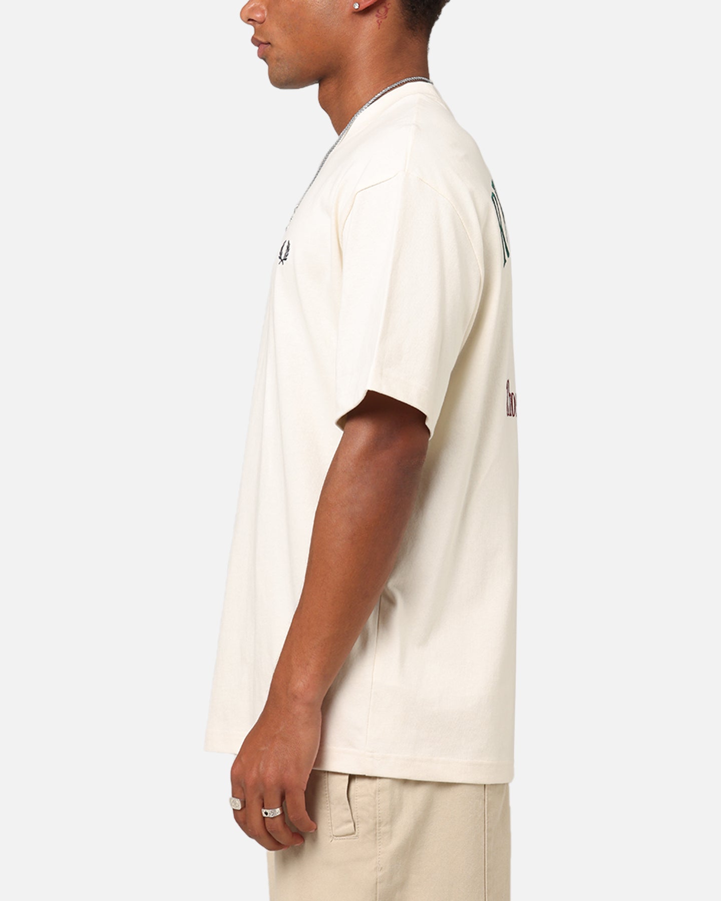 Fred Perry Embroidered Champion T-Shirt Ecru | Culture Kings US
