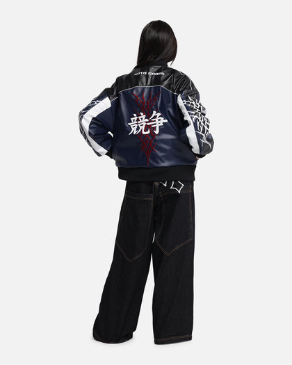 Loiter Tokyo Drift Vegan Leather Jacket Navy