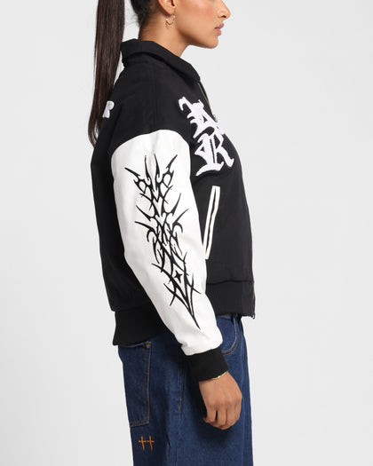 Loiter Cyber Varsity Jacket Black/White